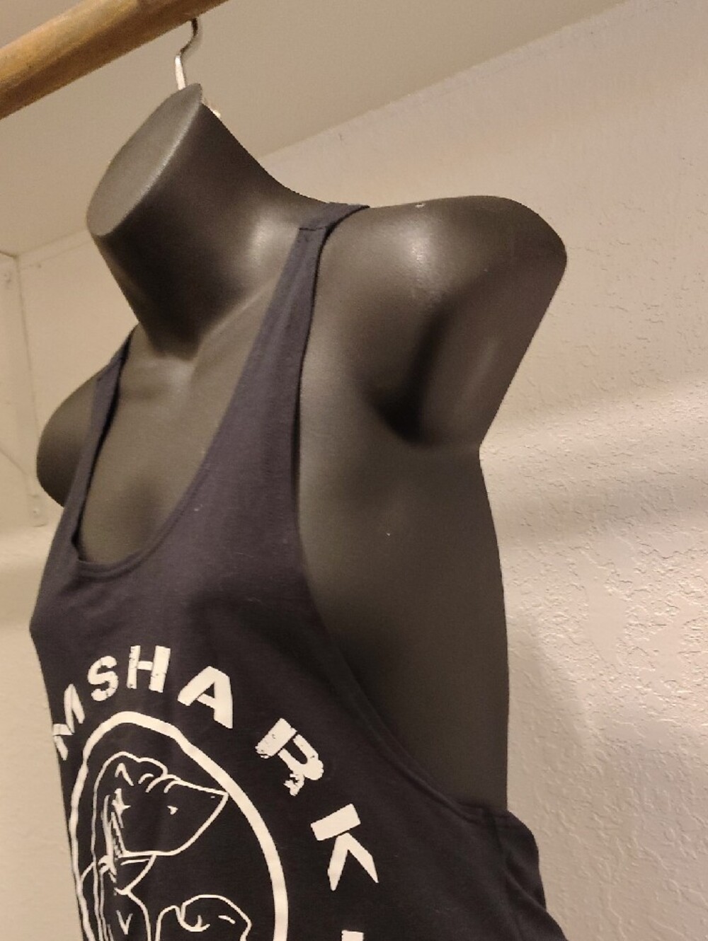 Gymshark Logo Racerback Muscle Ts - Black & Burgundy - Picture 8 of 10